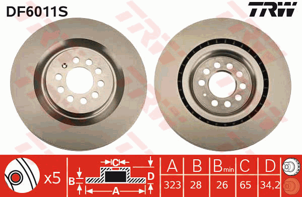 TRW DF6011S Bremsscheibe