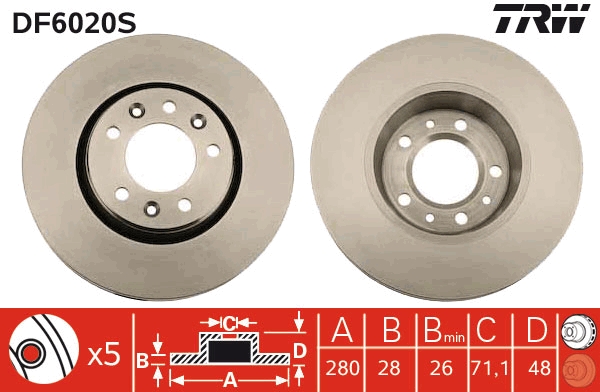 TRW DF6020S Disc frana