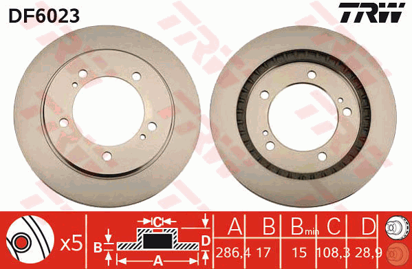 TRW DF6023 Discofreno-Discofreno-Ricambi Euro