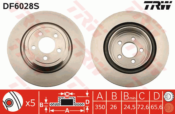 TRW DF6028S Discofreno-Discofreno-Ricambi Euro