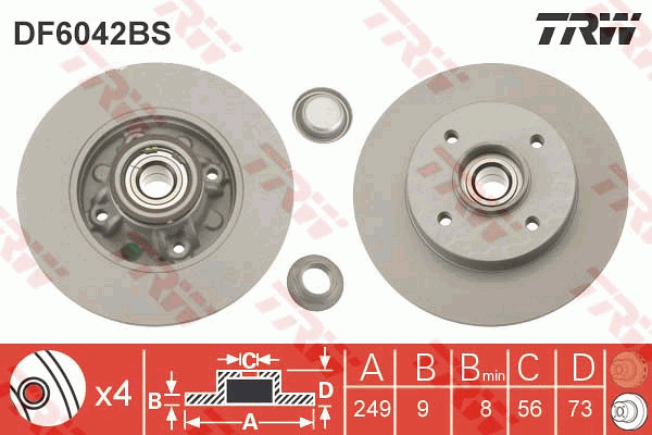 TRW DF6042BS féktárcsa