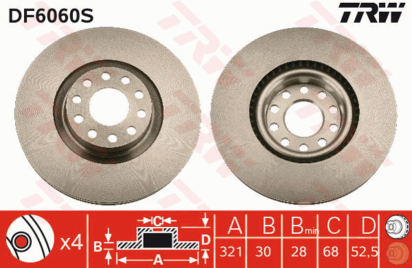 TRW DF6060S féktárcsa