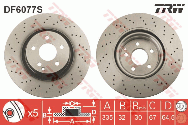 TRW DF6077S Discofreno-Discofreno-Ricambi Euro