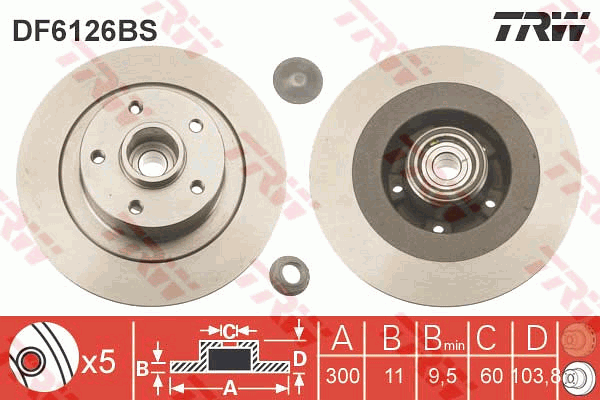 TRW DF6126BS Bremsscheibe