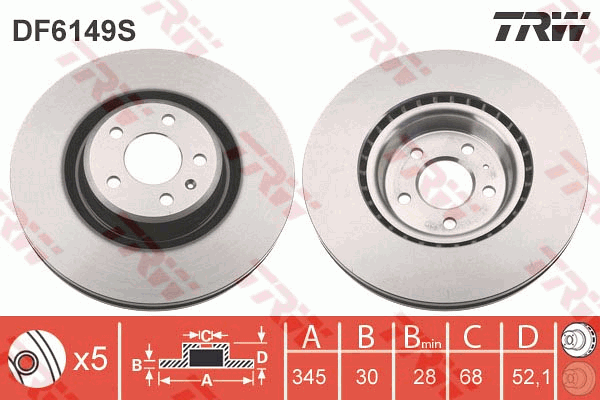 TRW DF6149S Bremsscheibe