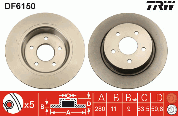 TRW DF6150 Discofreno-Discofreno-Ricambi Euro