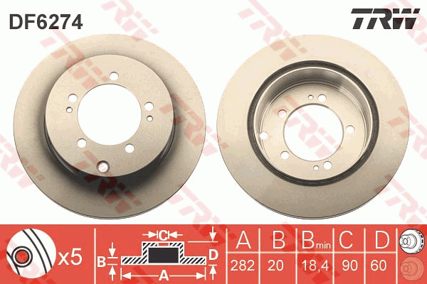 TRW DF6274 Discofreno-Discofreno-Ricambi Euro