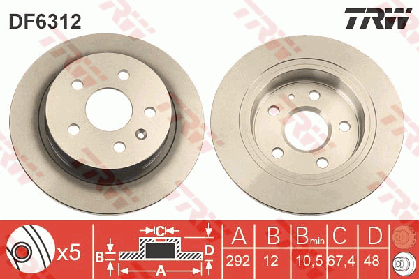 TRW DF6312 Discofreno-Discofreno-Ricambi Euro