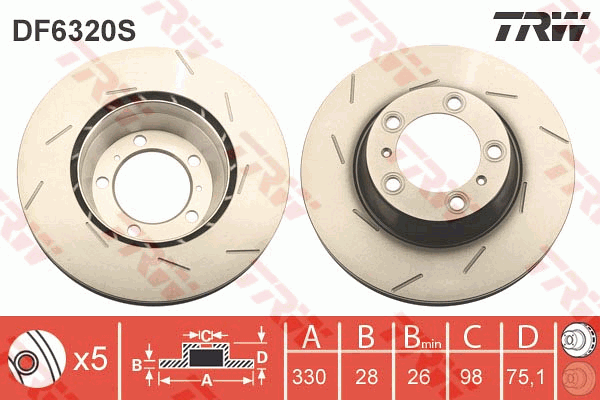 TRW DF6320S Discofreno-Discofreno-Ricambi Euro