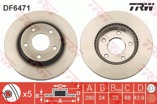 TRW DF6471 Bremsscheibe