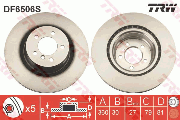 TRW DF6506S Discofreno-Discofreno-Ricambi Euro