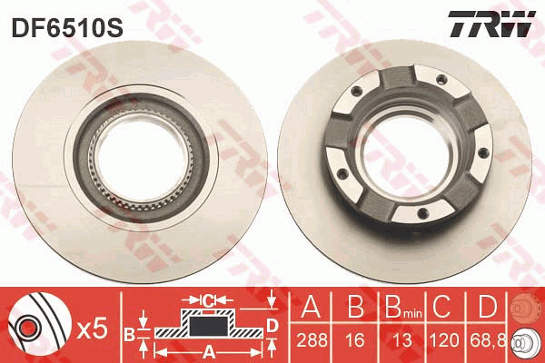 TRW DF6510S Discofreno-Discofreno-Ricambi Euro