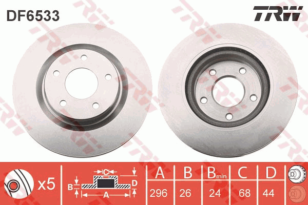 TRW DF6533 féktárcsa