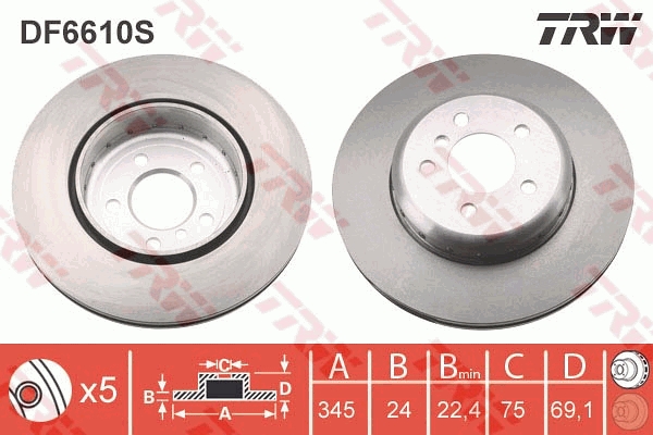 TRW DF6610S Disc frana