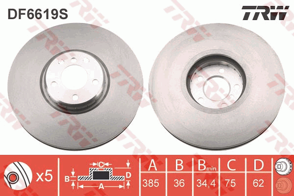 TRW DF6619S Bremsscheibe