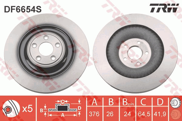 TRW DF6654S Discofreno-Discofreno-Ricambi Euro