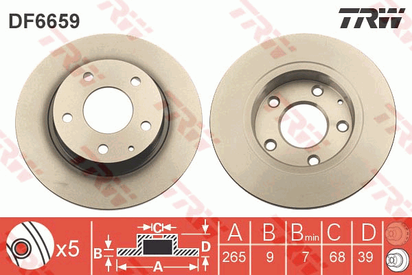 TRW DF6659 Discofreno-Discofreno-Ricambi Euro