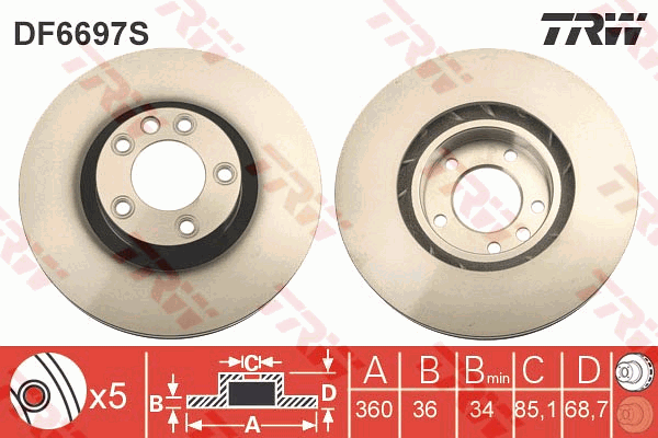 TRW DF6697S Bremsscheibe