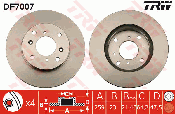 TRW DF7007 Bremsscheibe