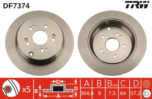 TRW DF7374 Disc frana