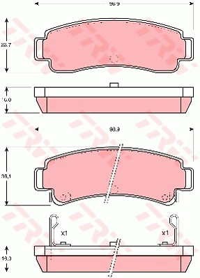 TRW GDB1014 Bremsbelagsatz,...