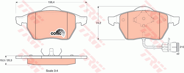 TRW GDB1049 Kit pastiglie freno, Freno a disco