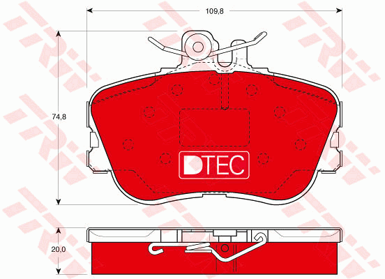 TRW GDB1094DTE Kit pastiglie freno, Freno a disco-Kit pastiglie freno, Freno a disco-Ricambi Euro