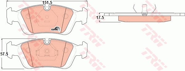 TRW GDB1100 Kit pastiglie freno, Freno a disco