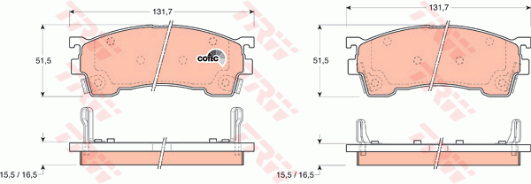 TRW GDB1139 Kit pastiglie freno, Freno a disco