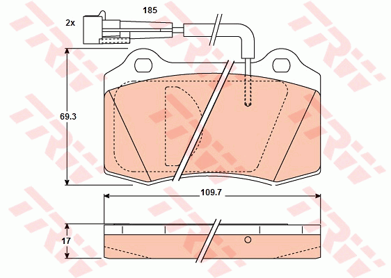 TRW GDB1191 Kit pastiglie freno, Freno a disco-Kit pastiglie freno, Freno a disco-Ricambi Euro