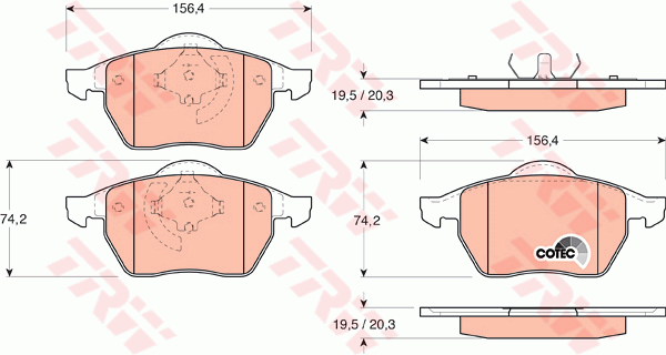 TRW GDB1200 Bremsbelagsatz,...