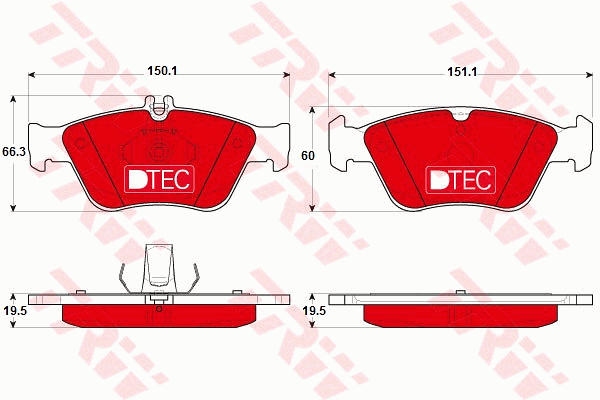 TRW GDB1205DTE Kit pastiglie freno, Freno a disco