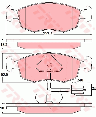 TRW GDB1208 Bremsbelagsatz,...