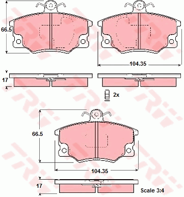 TRW GDB1223 Kit pastiglie freno, Freno a disco