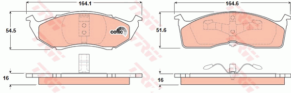 TRW GDB1236 Kit pastiglie freno, Freno a disco