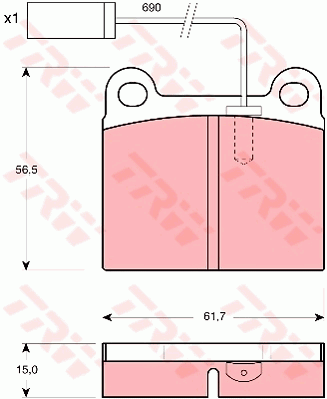 TRW GDB1252 Bremsbelagsatz,...