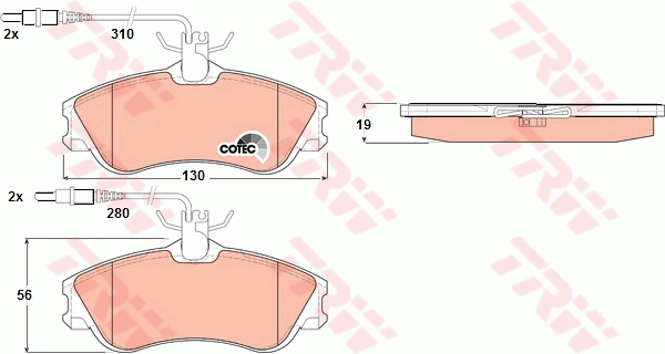 TRW GDB1260 Bremsbelagsatz,...