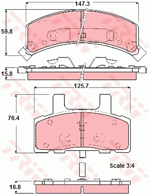 TRW GDB1273 Kit pastiglie freno, Freno a disco