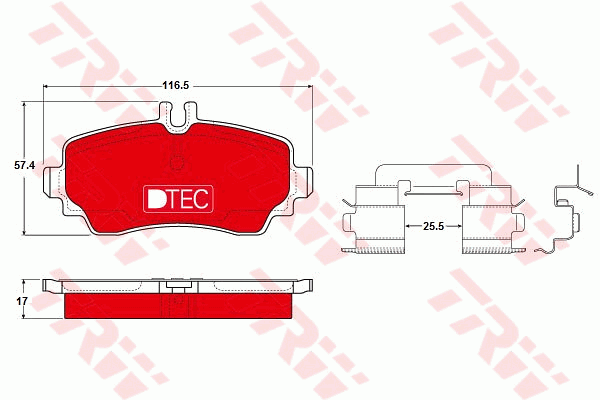 TRW GDB1293DTE Kit pastiglie freno, Freno a disco-Kit pastiglie freno, Freno a disco-Ricambi Euro