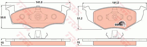 TRW GDB1306 Kit pastiglie freno, Freno a disco