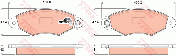 TRW GDB1321 Kit pastiglie freno, Freno a disco