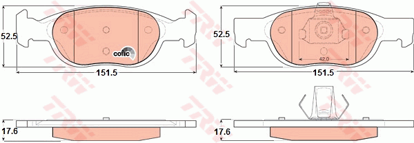 TRW GDB1339 Kit pastiglie freno, Freno a disco