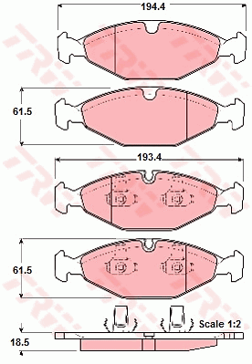 TRW GDB1400 Bremsbelagsatz,...