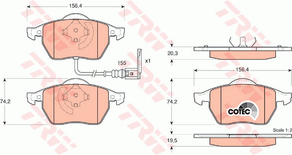 TRW GDB1403 Bremsbelagsatz,...