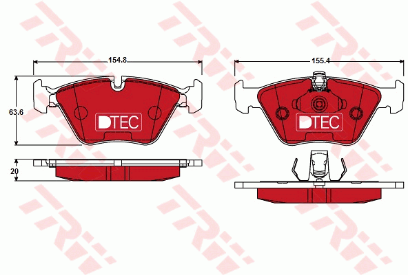 TRW GDB1404DTE Kit pastiglie freno, Freno a disco