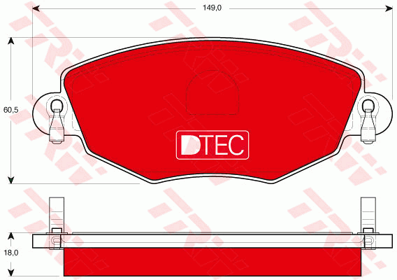 TRW GDB1434DTE Kit pastiglie freno, Freno a disco