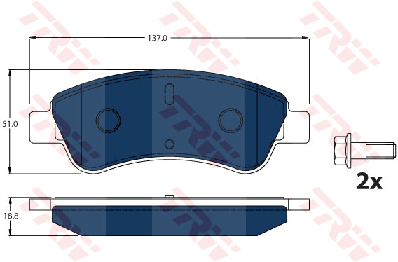 TRW GDB1463BTE Kit pastiglie freno, Freno a disco