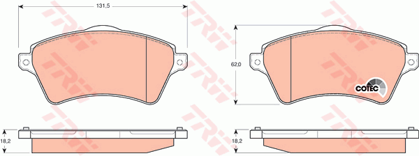 TRW GDB1473 Kit pastiglie freno, Freno a disco