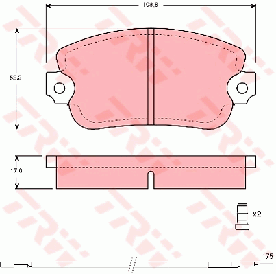 TRW GDB154 Kit pastiglie freno, Freno a disco