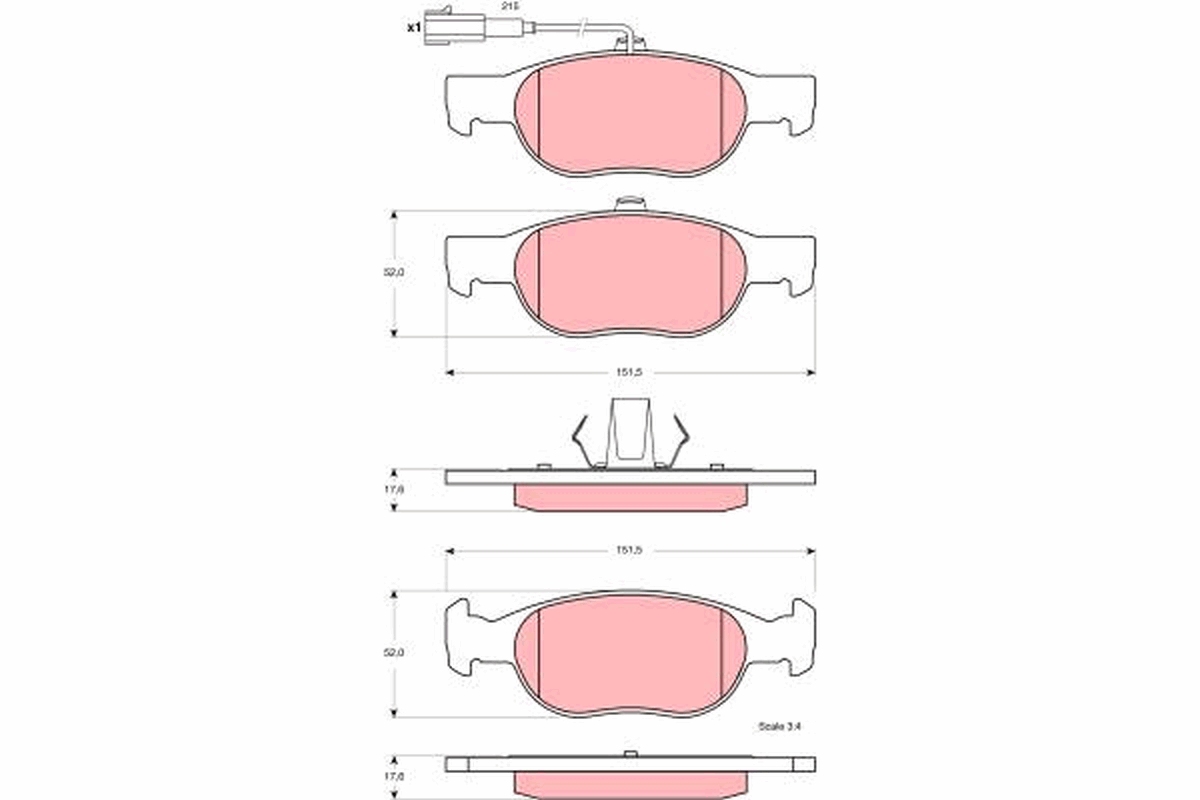 TRW GDB3237 Bremsekloss sett